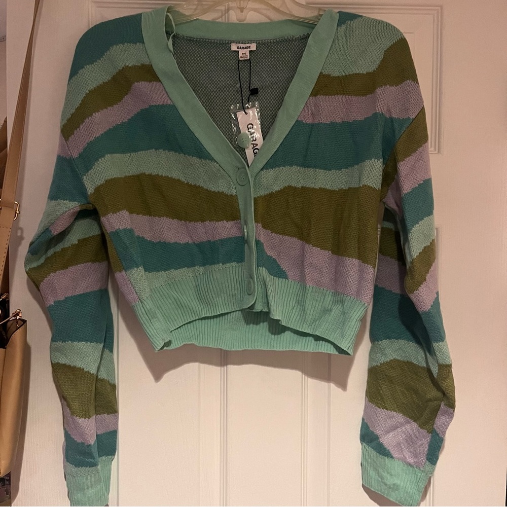 Garage cropped cardigan top